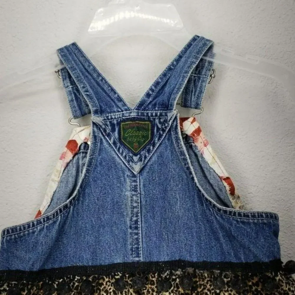 Baby Gap Santa Design Girls 12-18 Months Denim Overalls‎